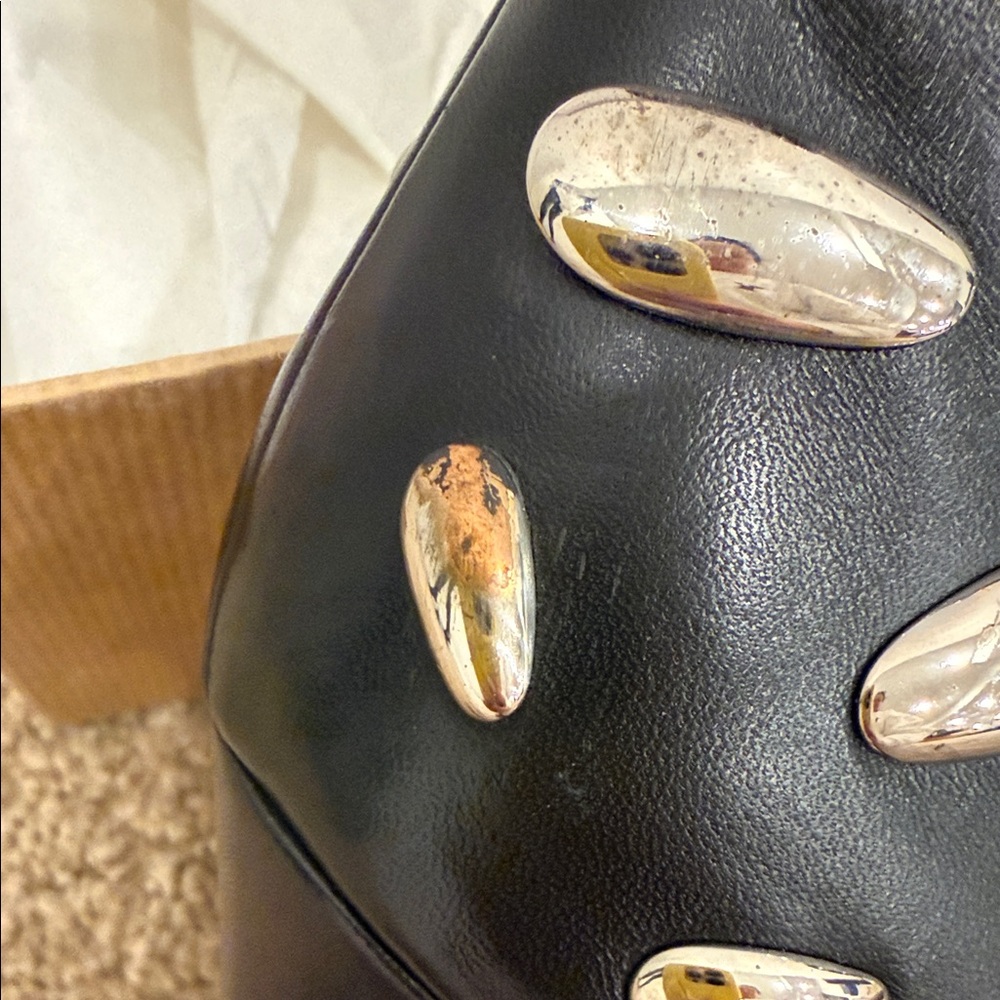 Christian Louboutin Nail Stud Boots 37 Rare Limited Edition Black Leather 💋 - Picture 11 of 12
